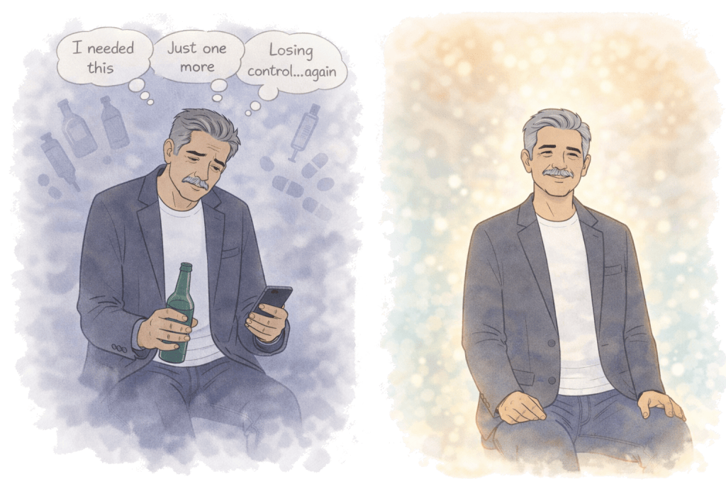 Addiction Symptoms before and after